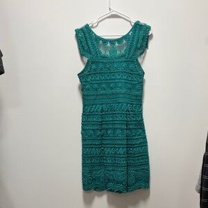Yoana Baraschi Teal Midi Dress